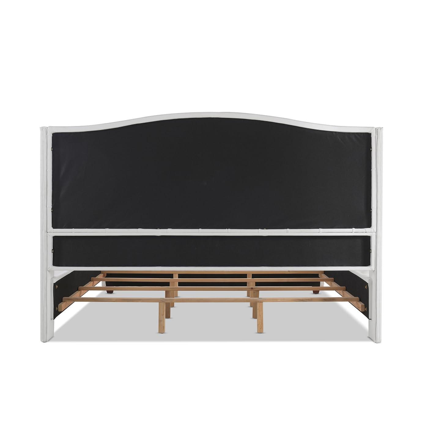 Marcella Tufted Wingback King Bed Bright White