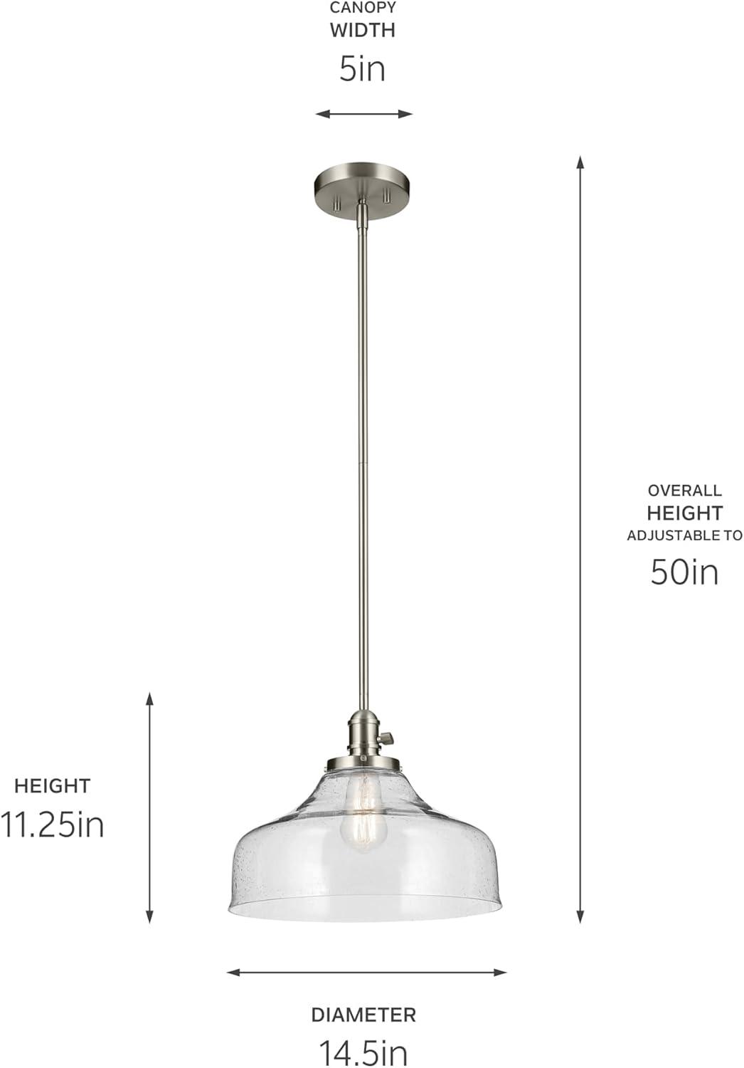 Brushed Nickel Clear Glass Bell Pendant Light