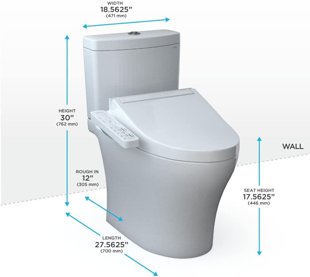 Aquia® Dual-Flush Elongated Bidet Toilet with Tornado Flush (Seat Included)