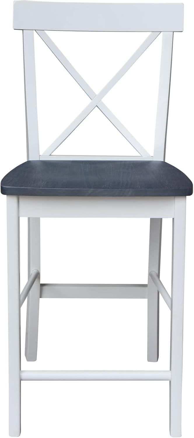 24&#34; X Back Counter Height Barstool Barstool White - International Concepts