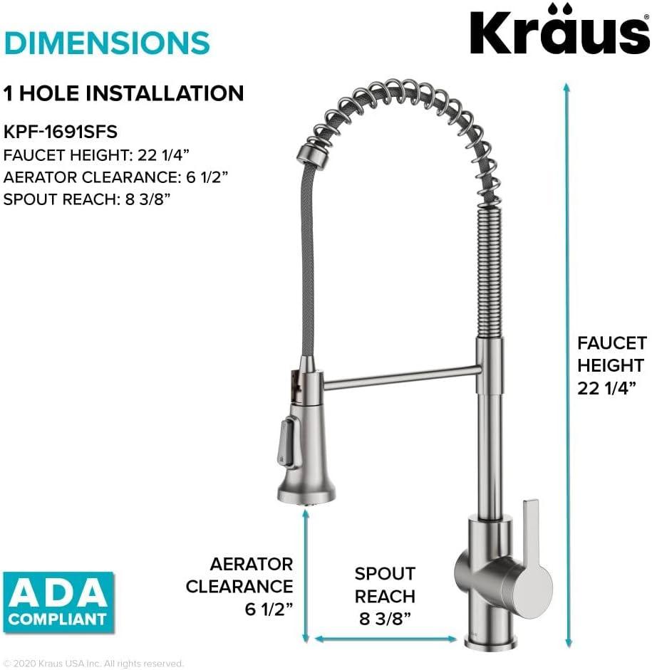 KRAUS Britt Commercial Style Single Handle Pull Down Kitchen Faucet