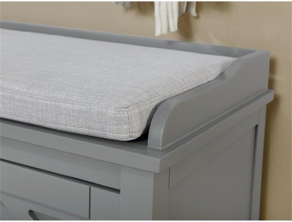 Alaterre Furniture Coventry 45 in. Pine Wood Storage Bench with Cushion, Entryway Organization & Decoration, 3 Adjustable/Removable Cubbies, Gray