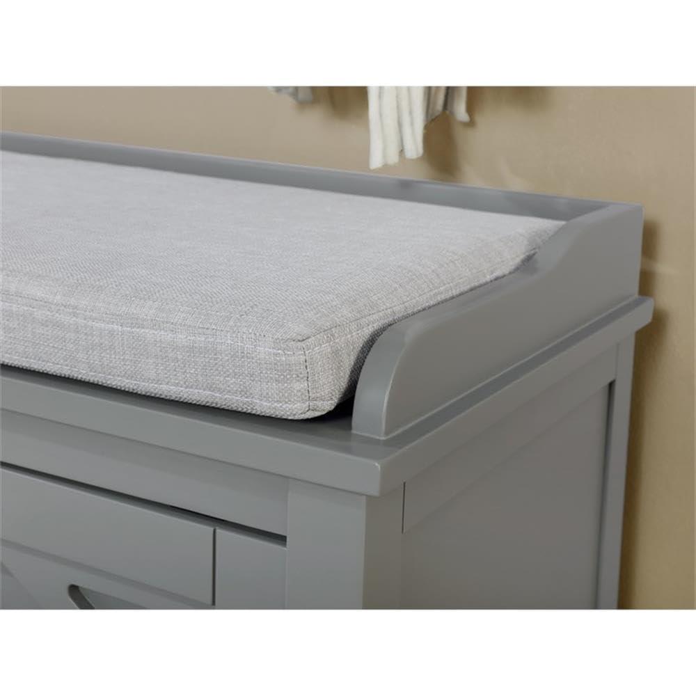 Alaterre Furniture Coventry 45 in. Pine Wood Storage Bench with Cushion, Entryway Organization & Decoration, 3 Adjustable/Removable Cubbies, Gray