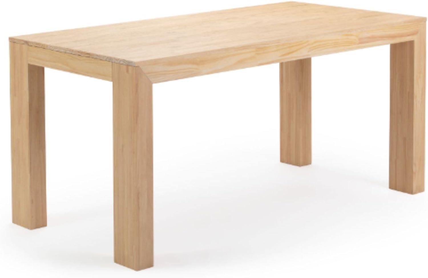 Plank+Beam 60" Modern Dining Table for 4, Solid Wood Rectangular Kitchen Table, Blonde Wirebrush