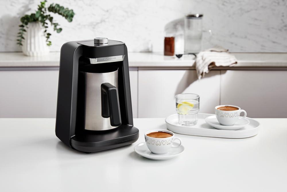 Arzum Okka Rich Spin Pro Turkish Coffee And Hot Beverage Maker, Velvetiser, Milk Frother, 120v, 5 Cups, Stainless Steel Cooking Pot