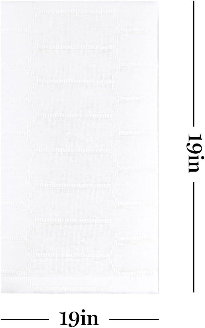MARTHA STEWART Honeycomb Modern Farmhouse Napkin 4-Pack Set, White, 19"x19"
