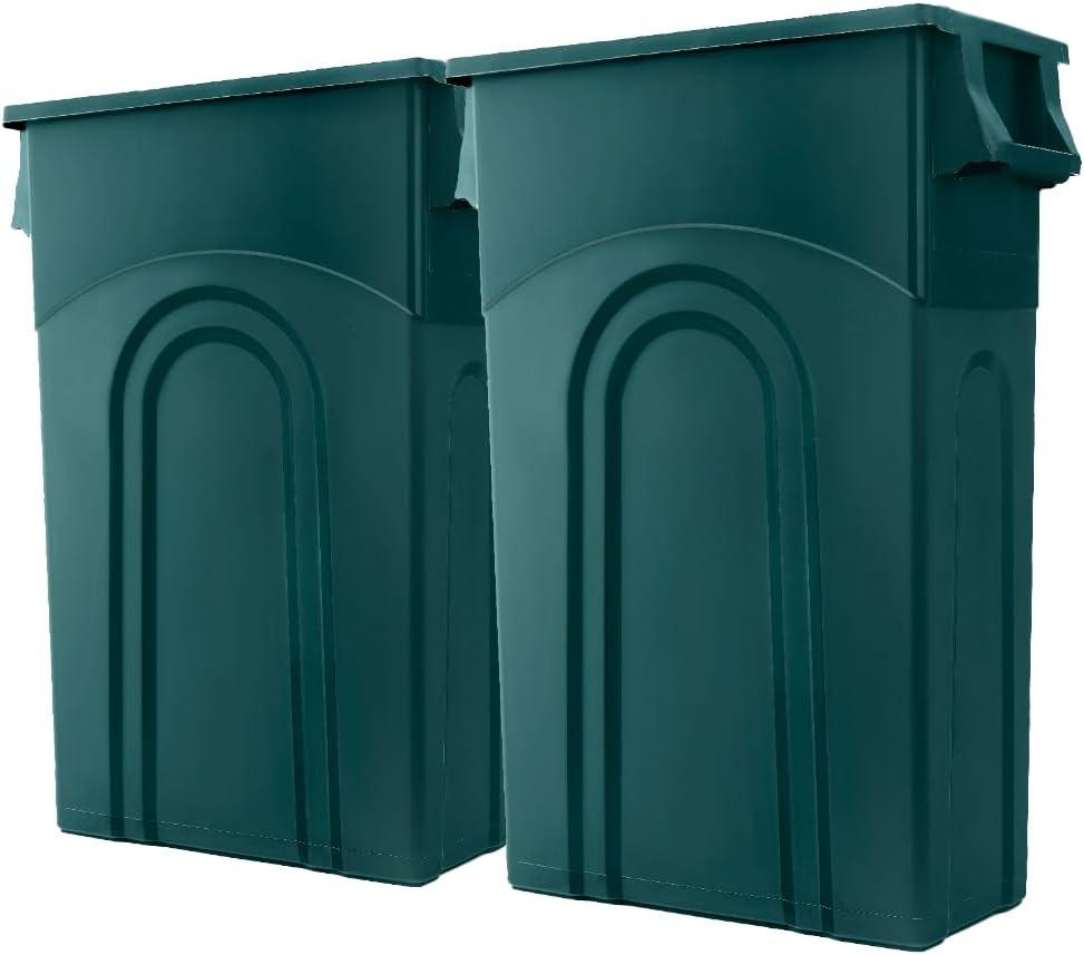 United Solutions Highboy Waste Container, 23 Gal, 2 Pack, Space Saving