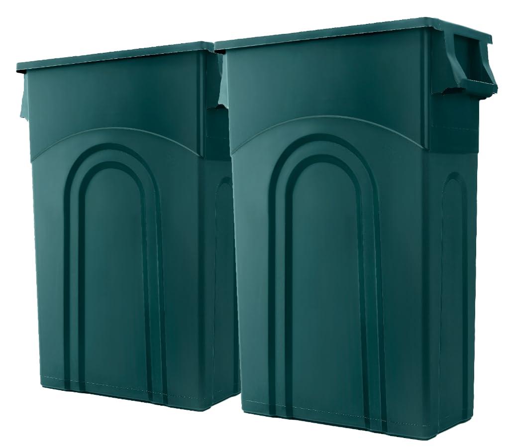 United Solutions United Solutions Highboy Waste Container, 23 Gal, 2 Pack, Space Saving