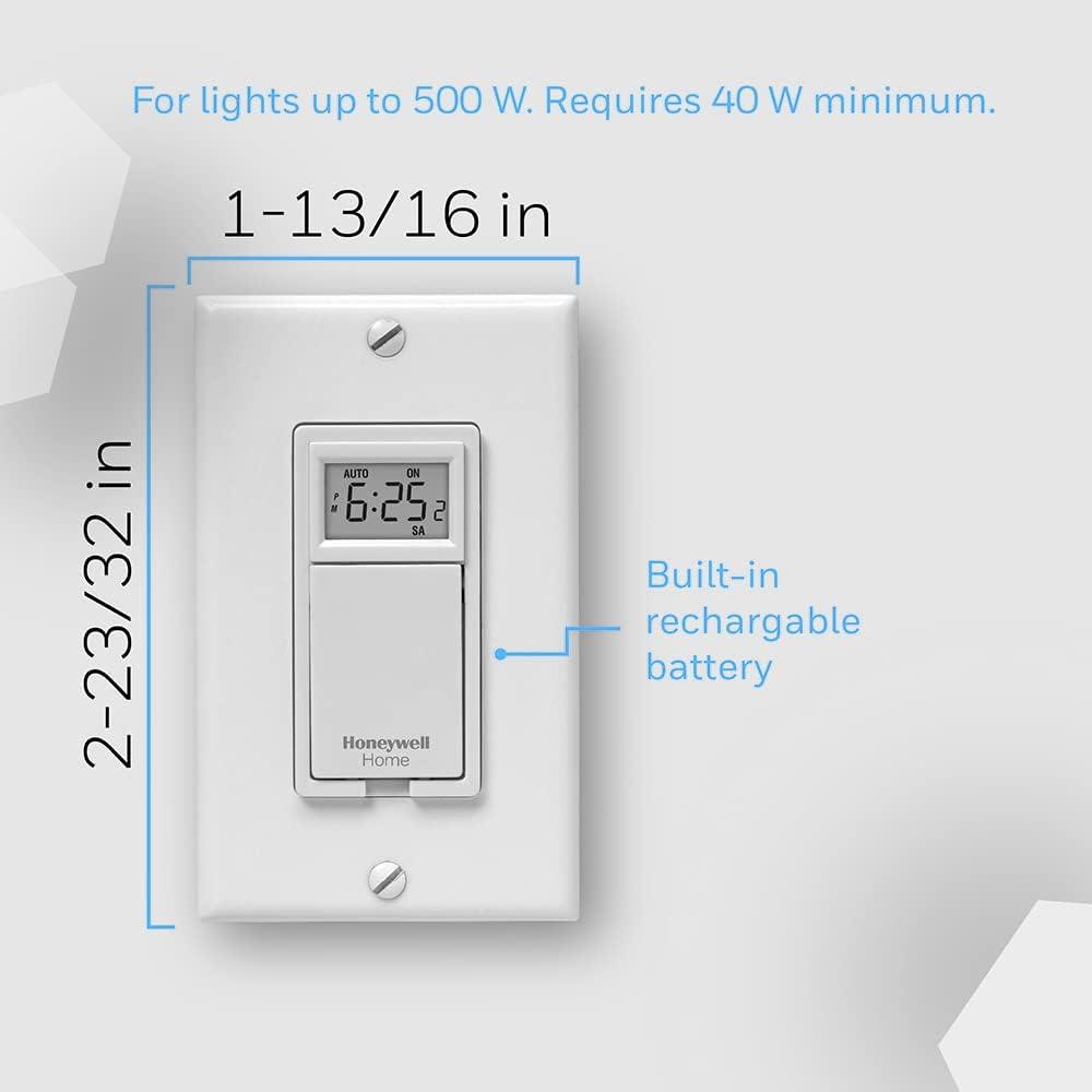 White Digital Programmable Light Switch Timer with LCD Display