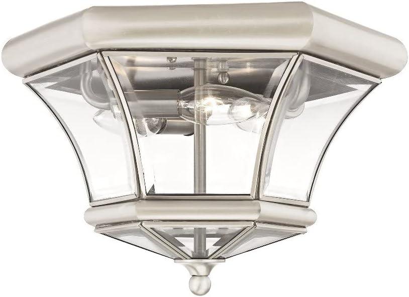 Livex Lighting Monterey/Georgetown 3 - Light Flush Mount in Brushed Nickel
