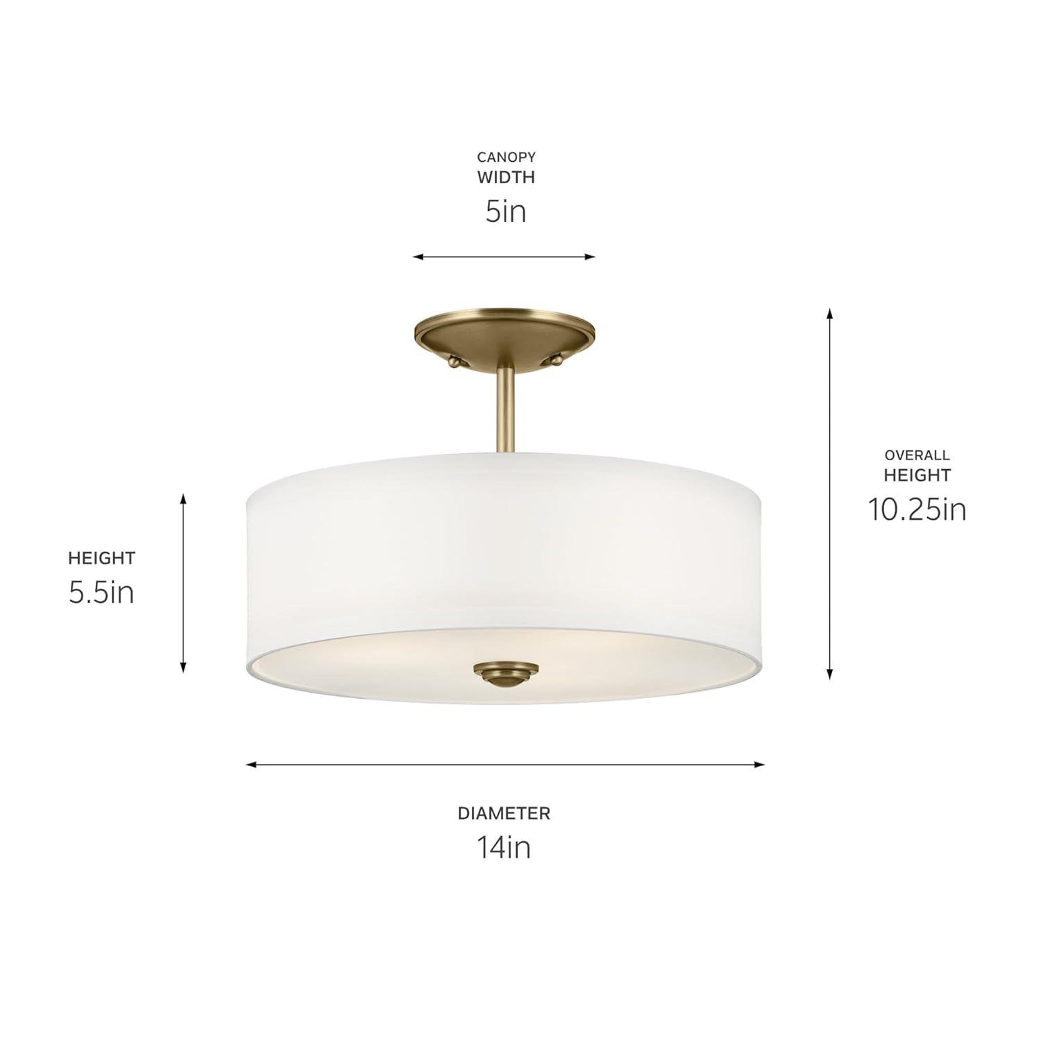 Kichler Lighting Shailene 3 - Light Semi-Flush Mount in  Natural Brass