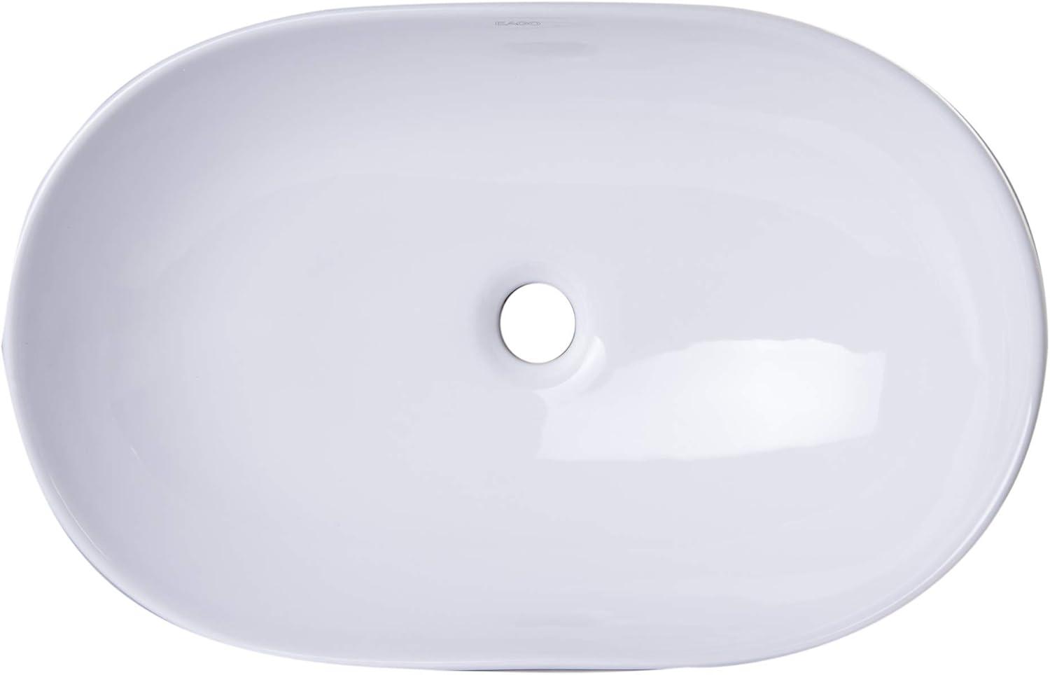 EAGO 14.75'' White Porcelain Oval Bathroom Sink