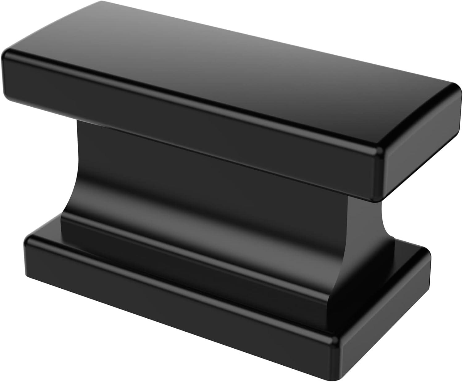 Matte Black Square Zinc Cabinet Knobs with Mounting Hardware