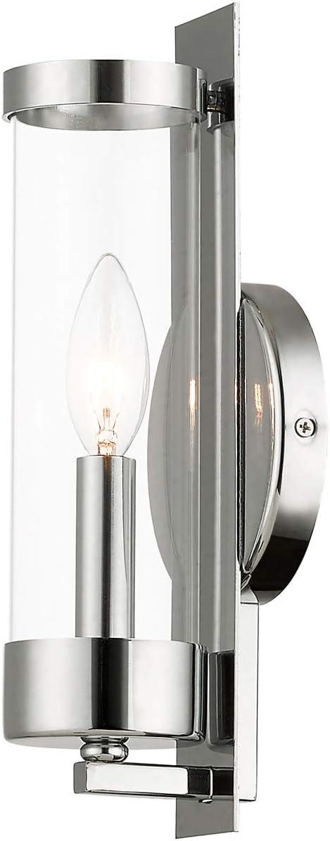 10141-05-Livex Lighting-Castleton - 1 Light ADA Wall Sconce in New Traditional Style - 4.75 Inches wide by 12 Inches high-Polished Chrome Finish