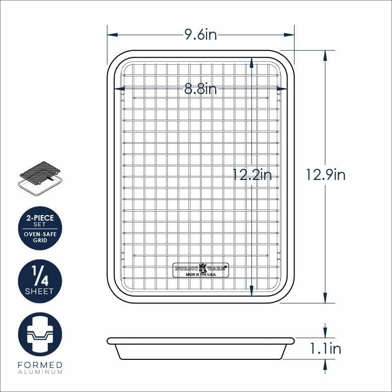 Aluminum Nonstick Quarter Sheet with Oven-Safe Grid