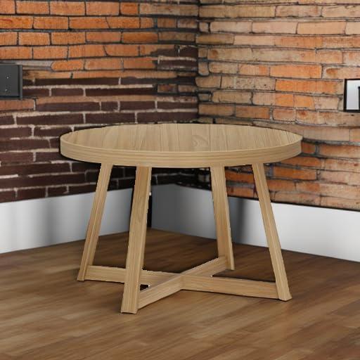 Plank+Beam Round Dining Table, 47" Solid Wood Kitchen Table, Farmhouse Round Table for 4, Small Dinette Table