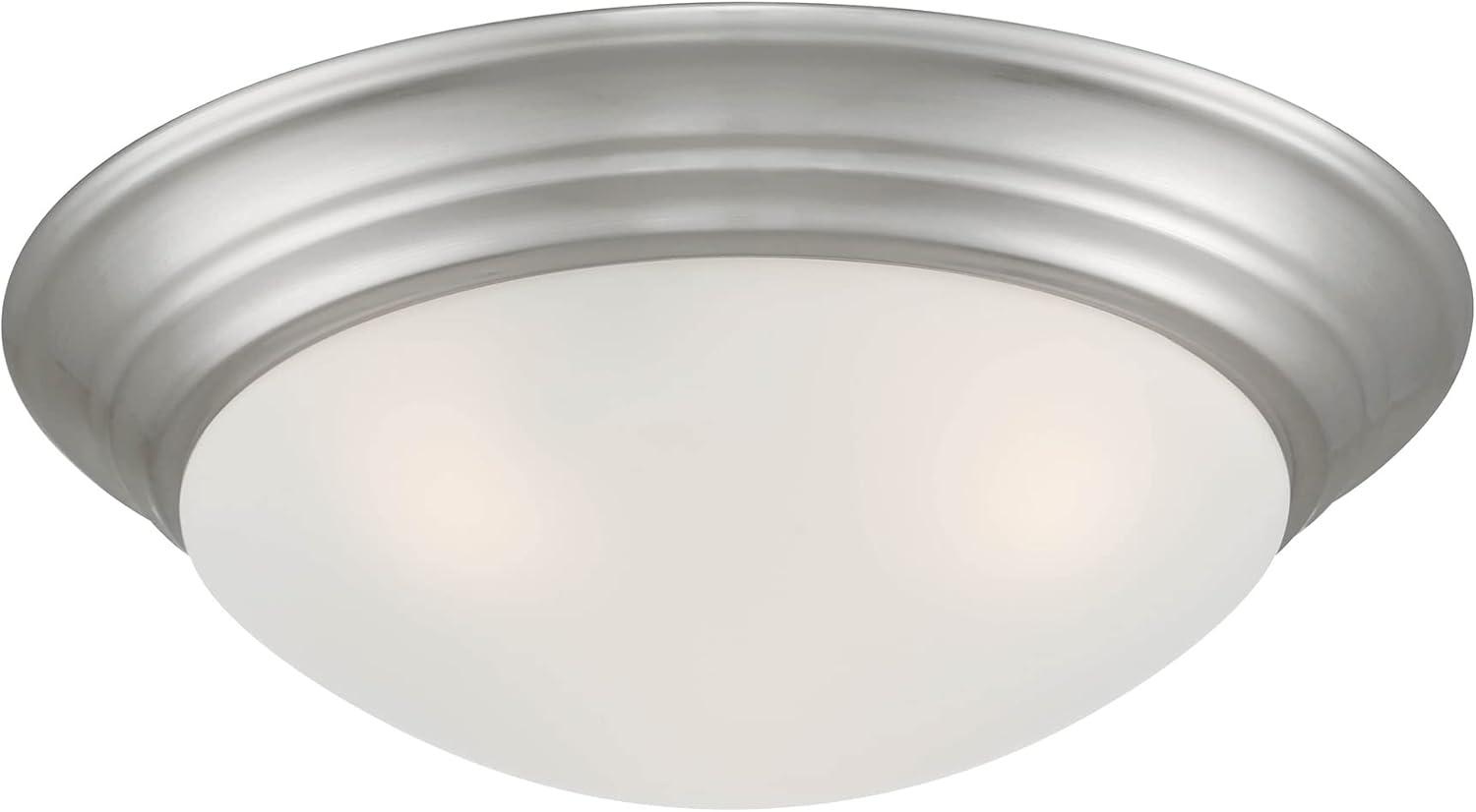 Tap Collection Brushed Nickel 3-Light Flush Mount for Indoor/Outdoor