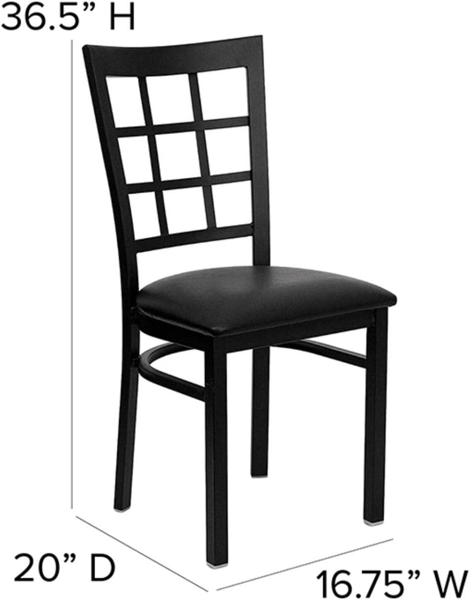 Flash Furniture Black Window Back Metal Restaurant Chair