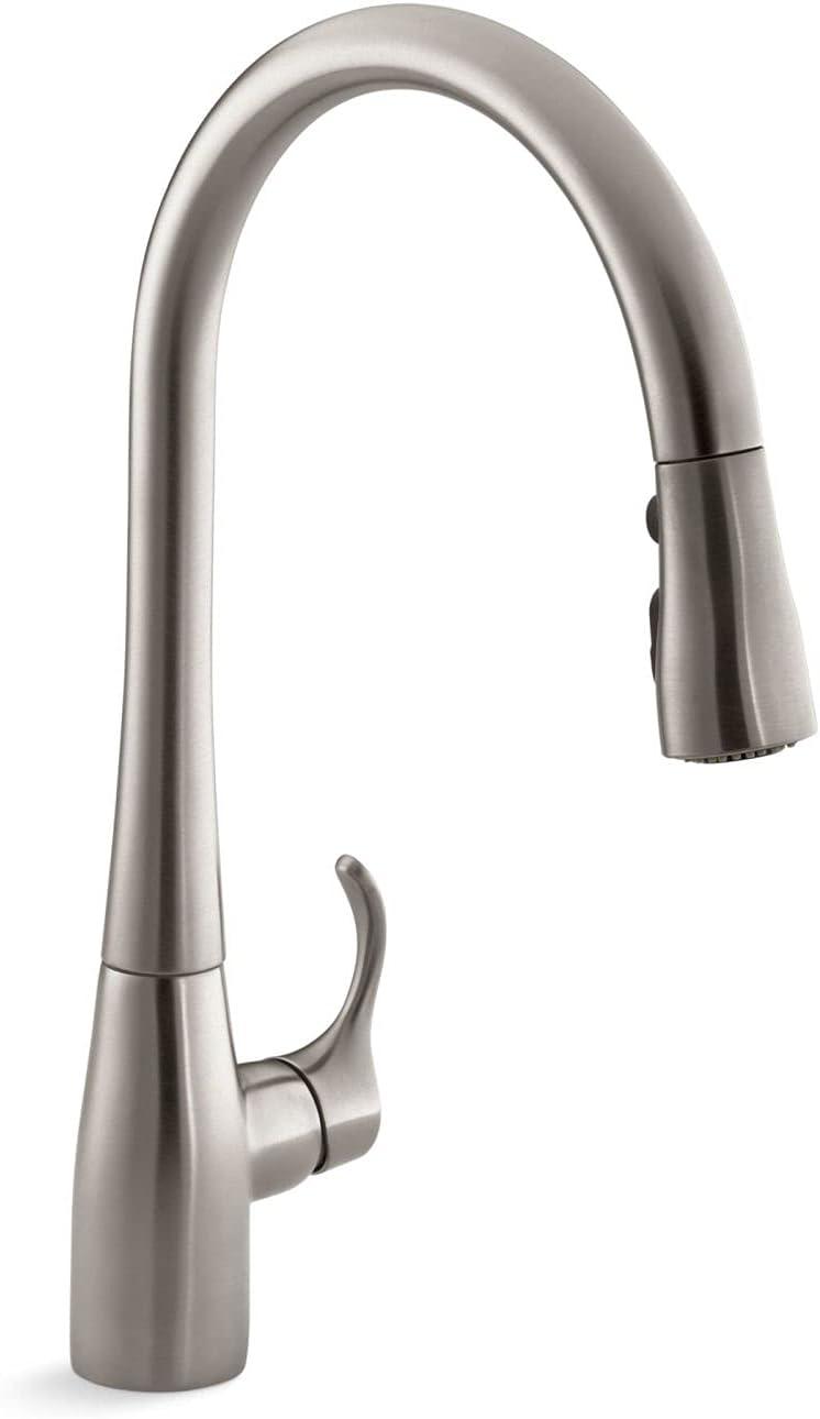 Vibrant Stainless Steel Single Handle Pull Down Kitchen Faucet