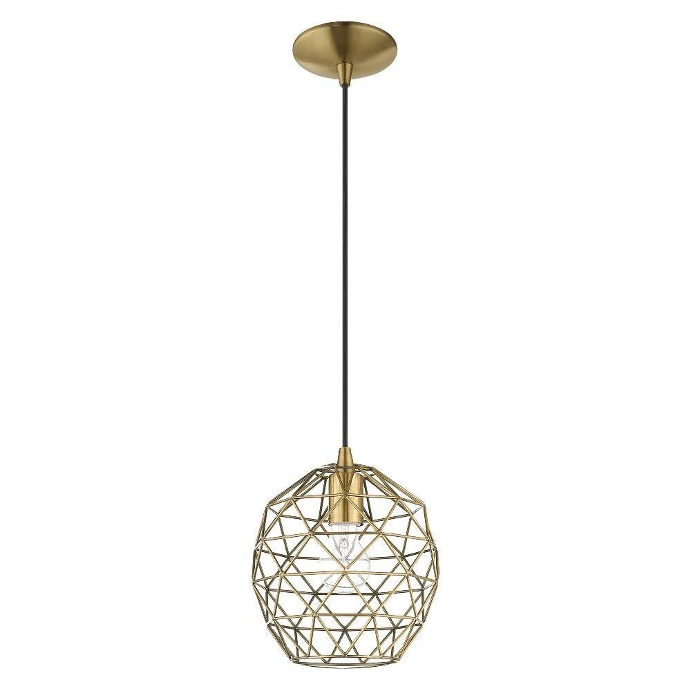 Livex Lighting Geometric Shade 1 - Light Pendant in  Brushed Nickel