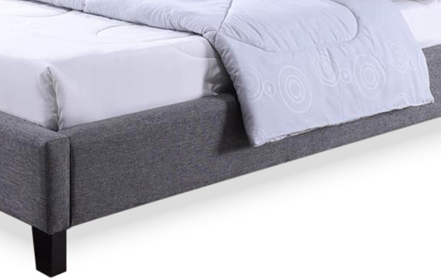 Hillary Full/Double Gray Tufted Upholstered Platform Bed with Slats