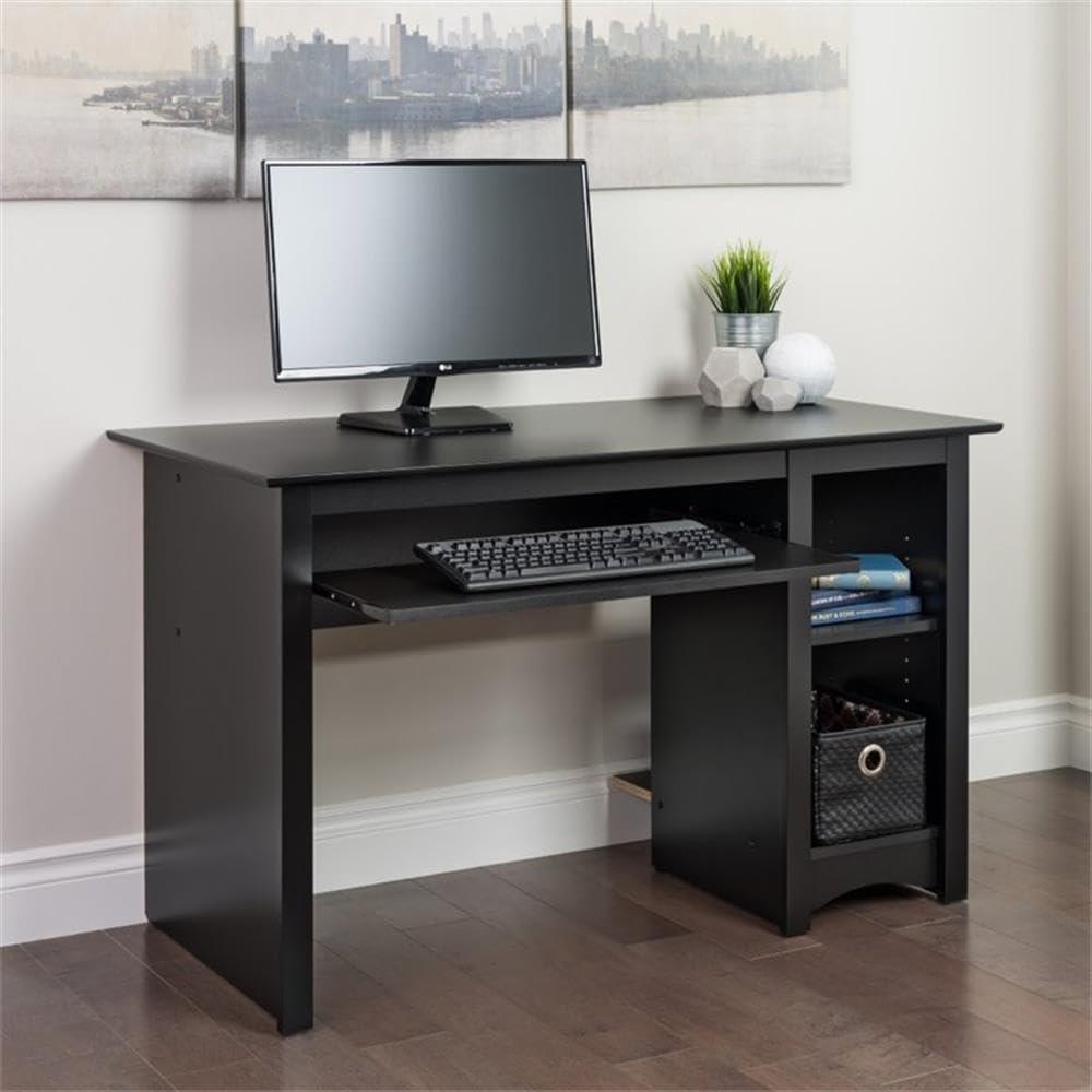 Computer Desk Black - Prepac: Office Workstation with Keyboard Tray & CPU Storage Shelf