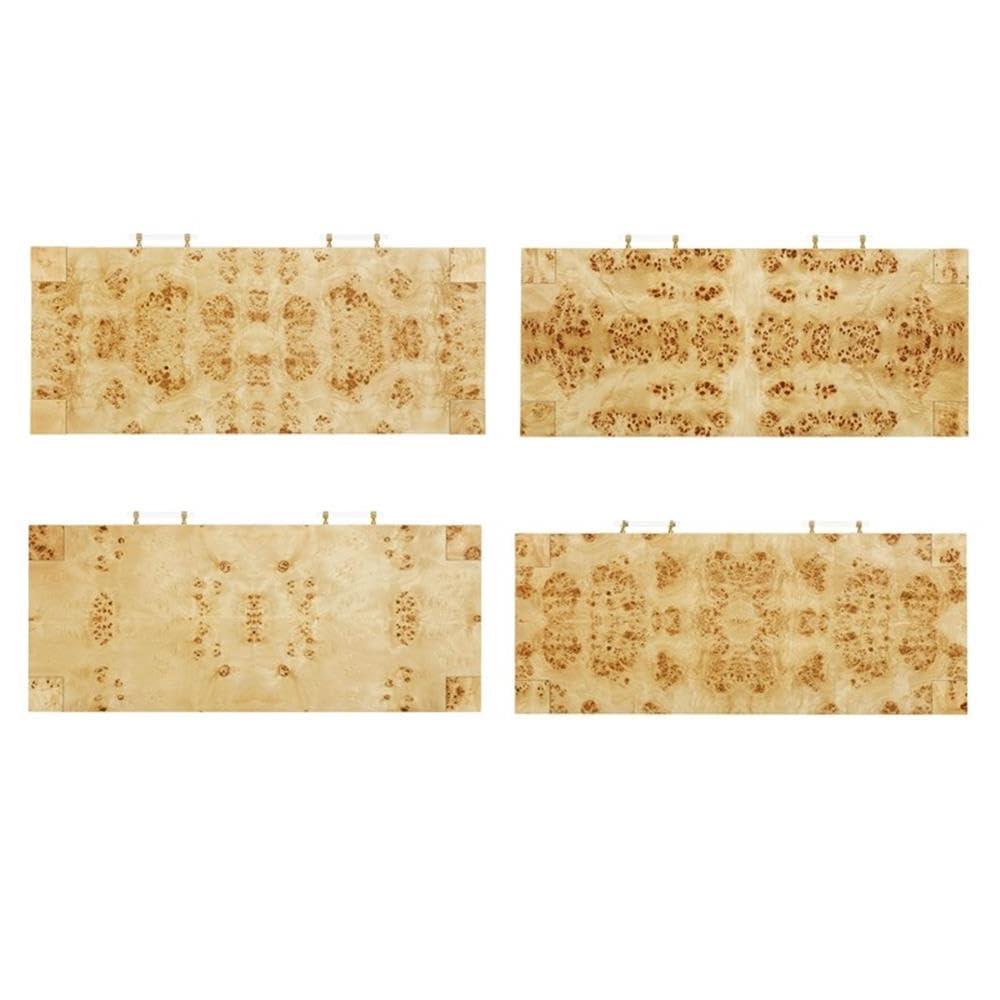 Maklaine Modern Contemporary Wood Work Desk in Natural Burl Finish