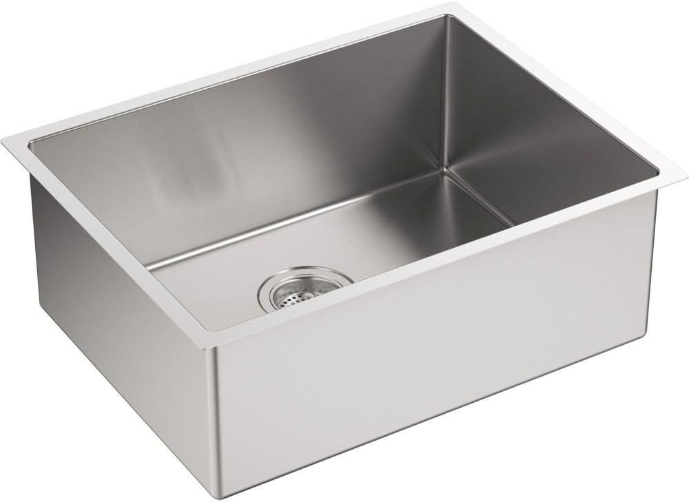 Strive® 24" L x 18-1/4" W x 9-5/16" Under-Mount Single Bowl Kitchen Sink with Basin Rack