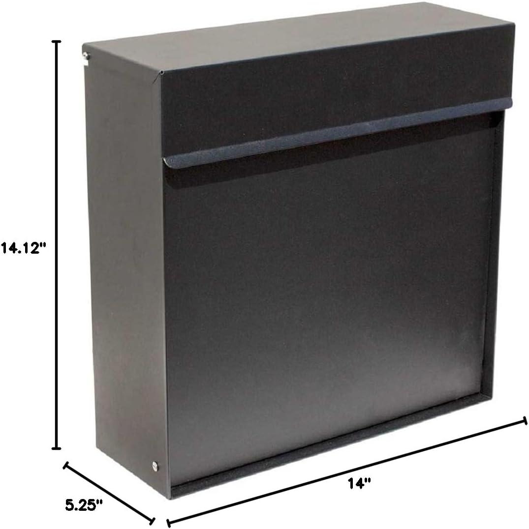 Covina Black Steel Lockable Wall Mount Mailbox