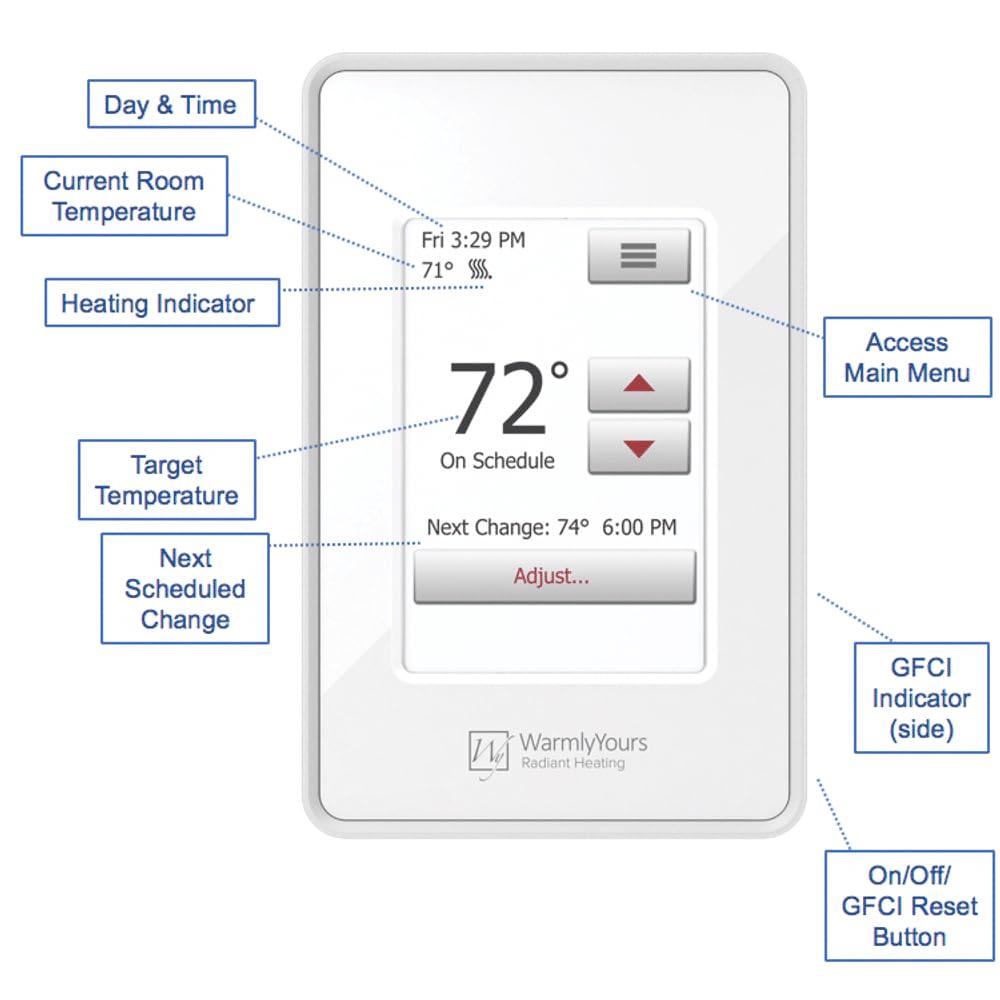 WarmlyYours WarmlyYours NSpiration Series Of Controls Smart Programmable Thermostat White