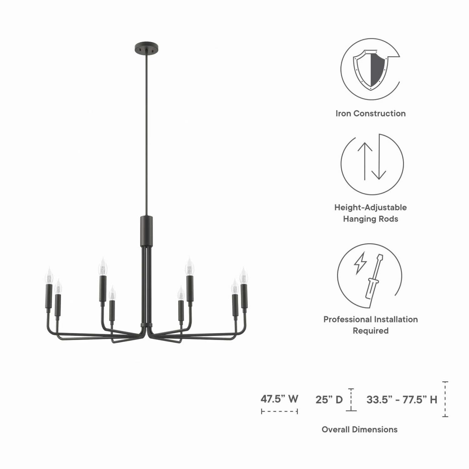 Modway Rekindle 8-Light Chandelier