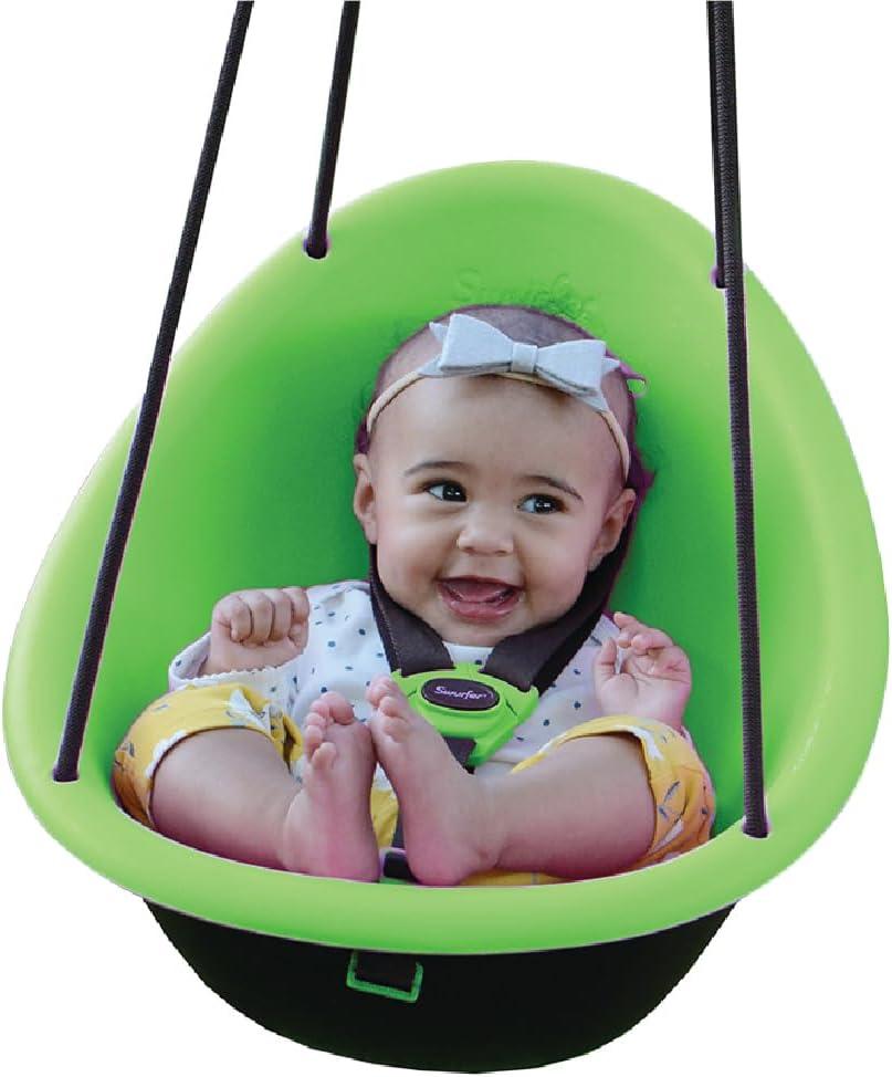 "Kiwi - Your Child'First Swing with Ergonomic Foam-Lined Shell Design, Blister Free Rope and 3-Point Safety Harness, Age9 Monthand Up"