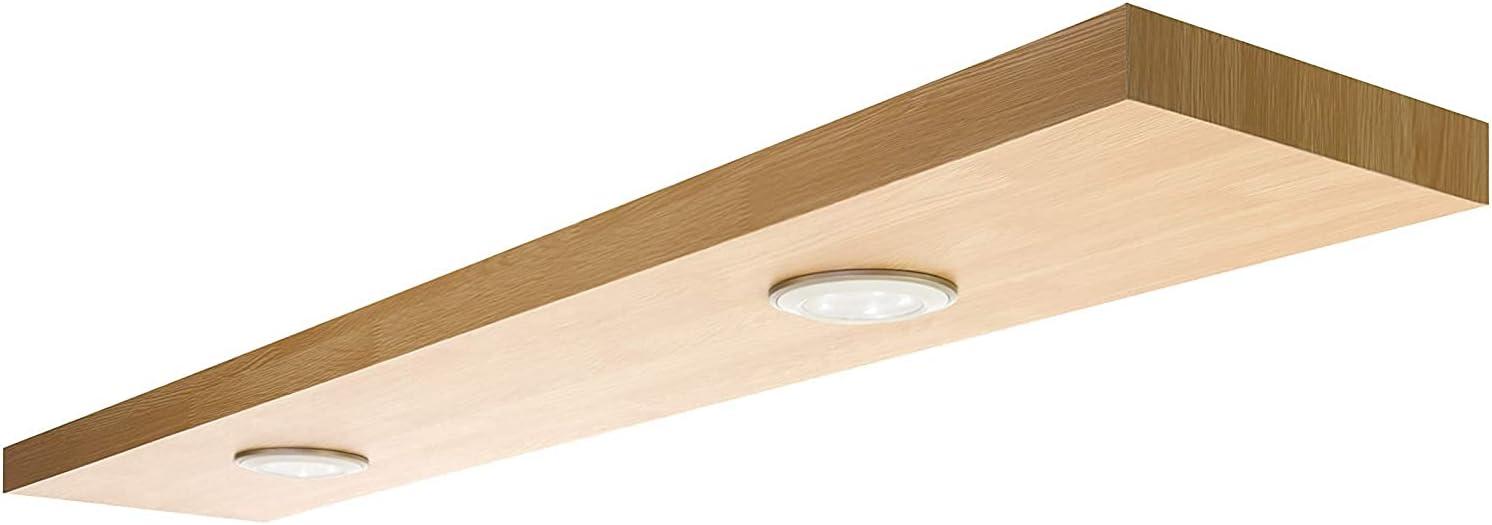 Modern Oak Floating Wall Shelf with Integrated LED Light, 47"