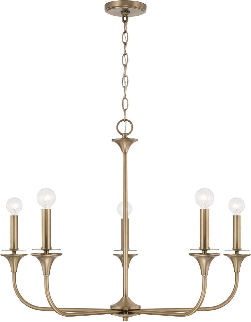 Capital Lighting 448951 Presley 5 Light 31" Wide Candle Style Chandelier - Brass