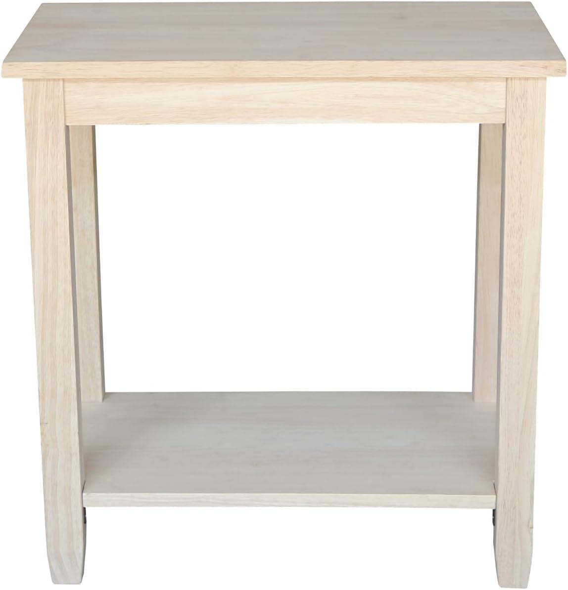 Solano Accent Table - International Concepts: Durable Parawood, Rectangle, Shelf Storage