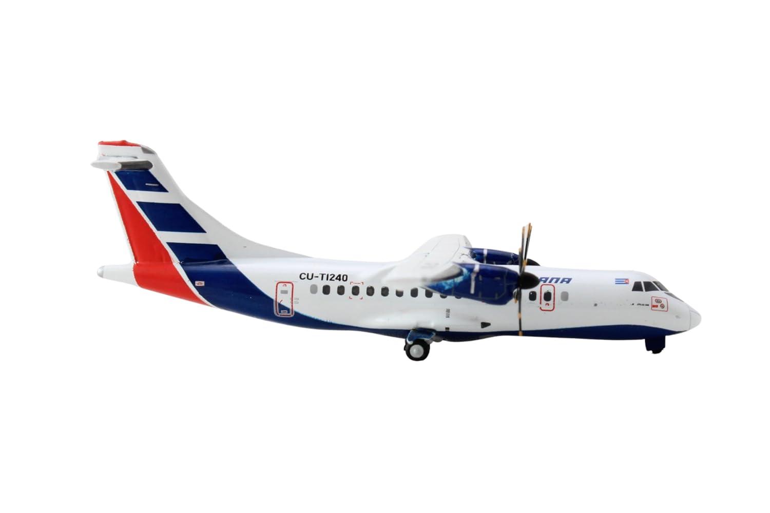 ATR 42-500 Commercial Aircraft "Cubana Airlines" White with Red and Blue Stripes 1/400 Die Cast Model Airplane by GeminiJets