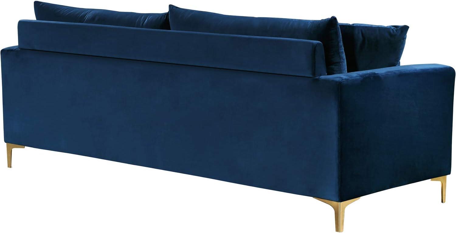Meridian Furniture Naomi Contemporary Velvet Sofa in Black