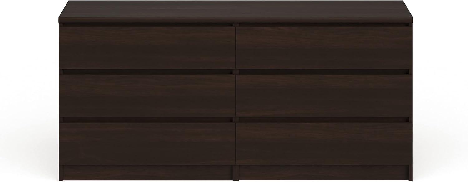 Scottsdale Modern Black Woodgrain 6-Drawer Double Dresser