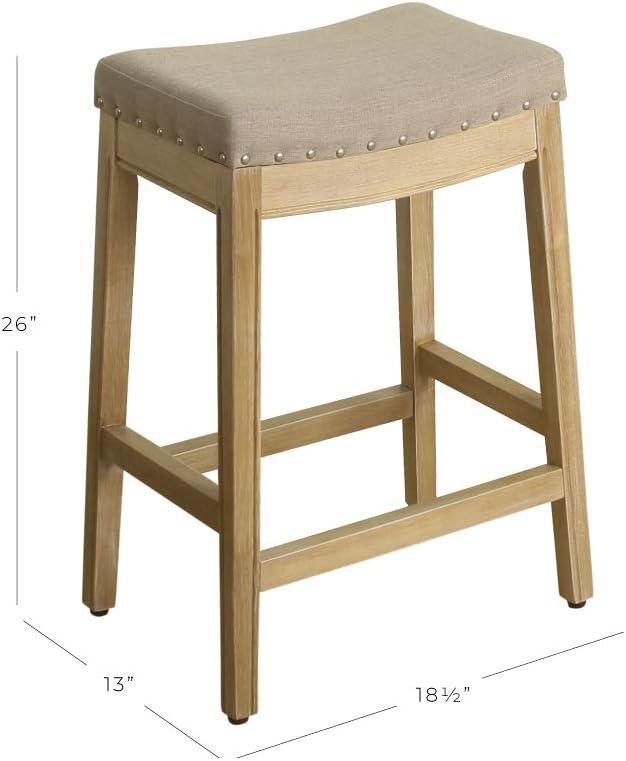 26" Blake Backless Counter Height Barstool with Nailheads - HomePop