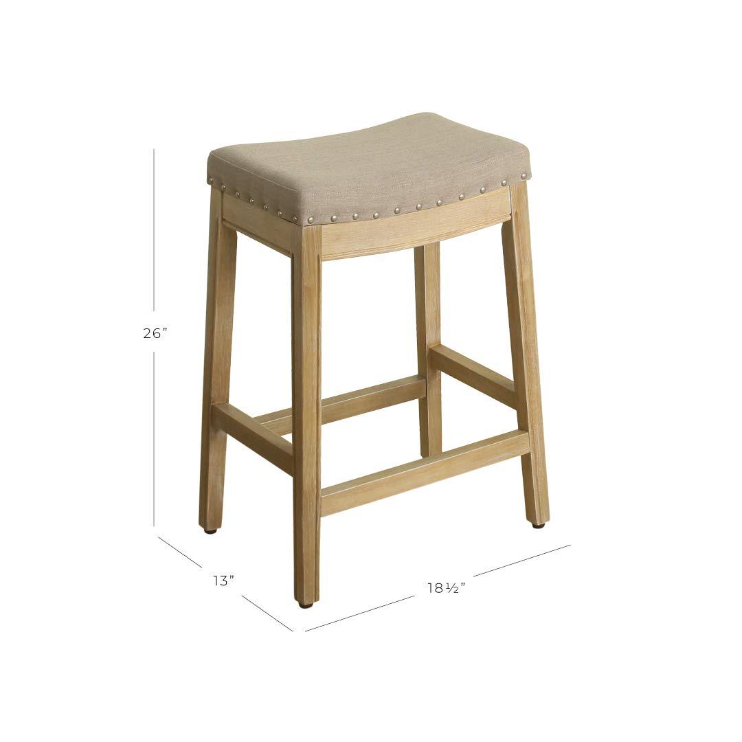 26" Blake Backless Counter Height Barstool with Nailheads - HomePop