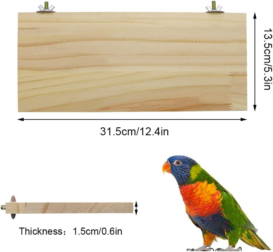 Natural Wood Large Bird Perch Platform for Cages