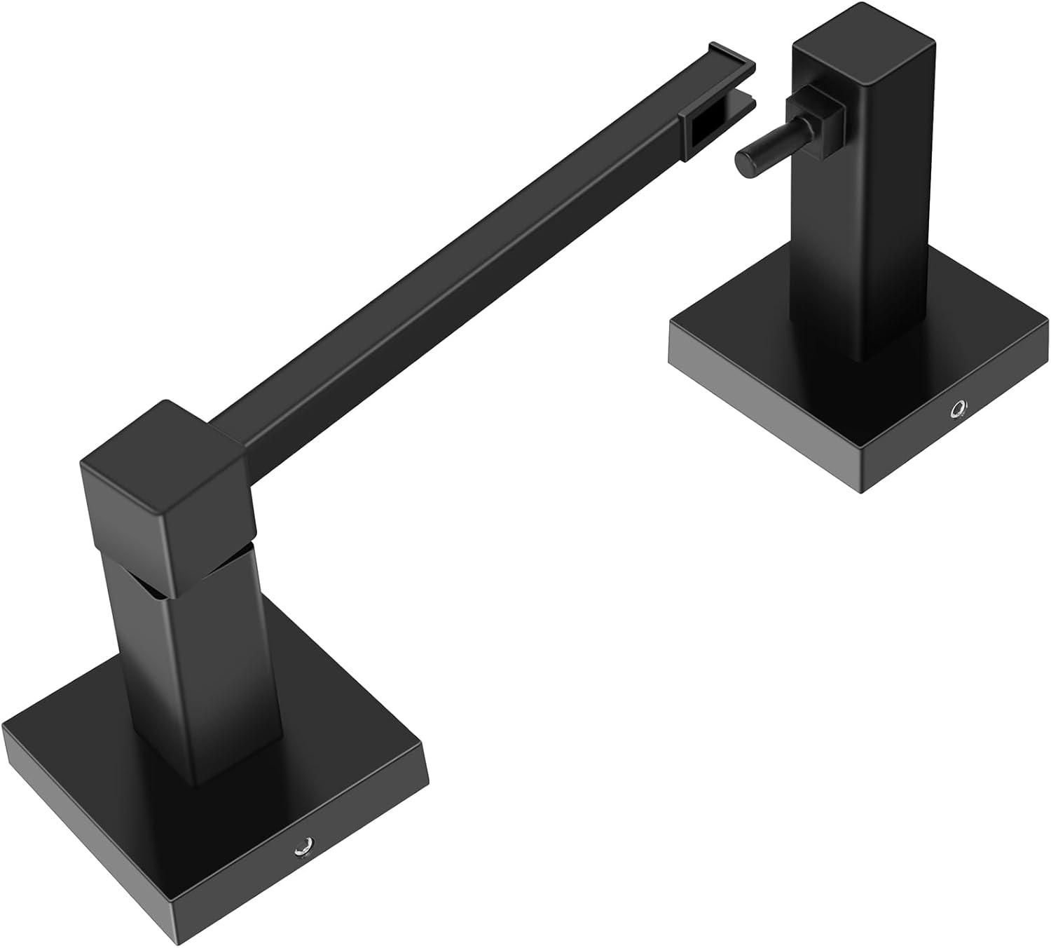 Matte Black Stainless Steel Double Post Pivoting Toilet Paper Holder