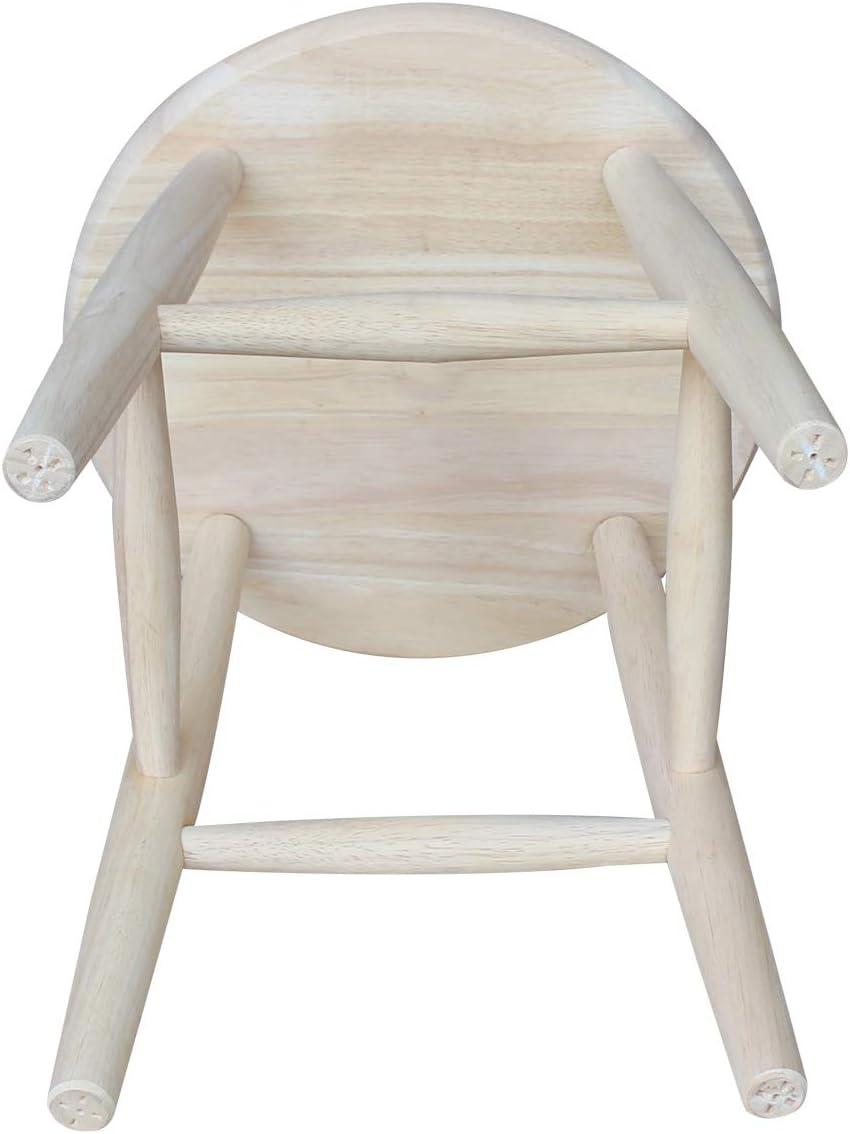 Jonathan Swivel Scooped Seat 18" Stool - Unfinished - International Concepts: Solid Wood, Round, No Assembly Required