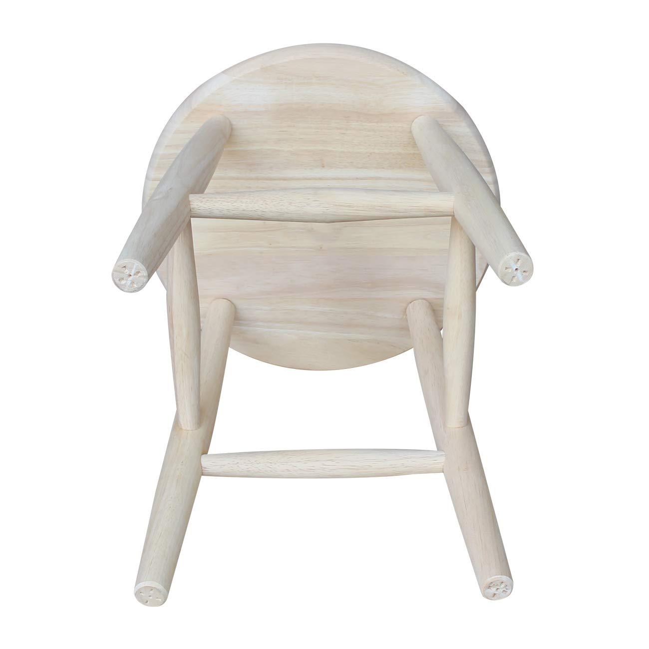 Jonathan Swivel Scooped Seat 18" Stool - Unfinished - International Concepts: Solid Wood, Round, No Assembly Required