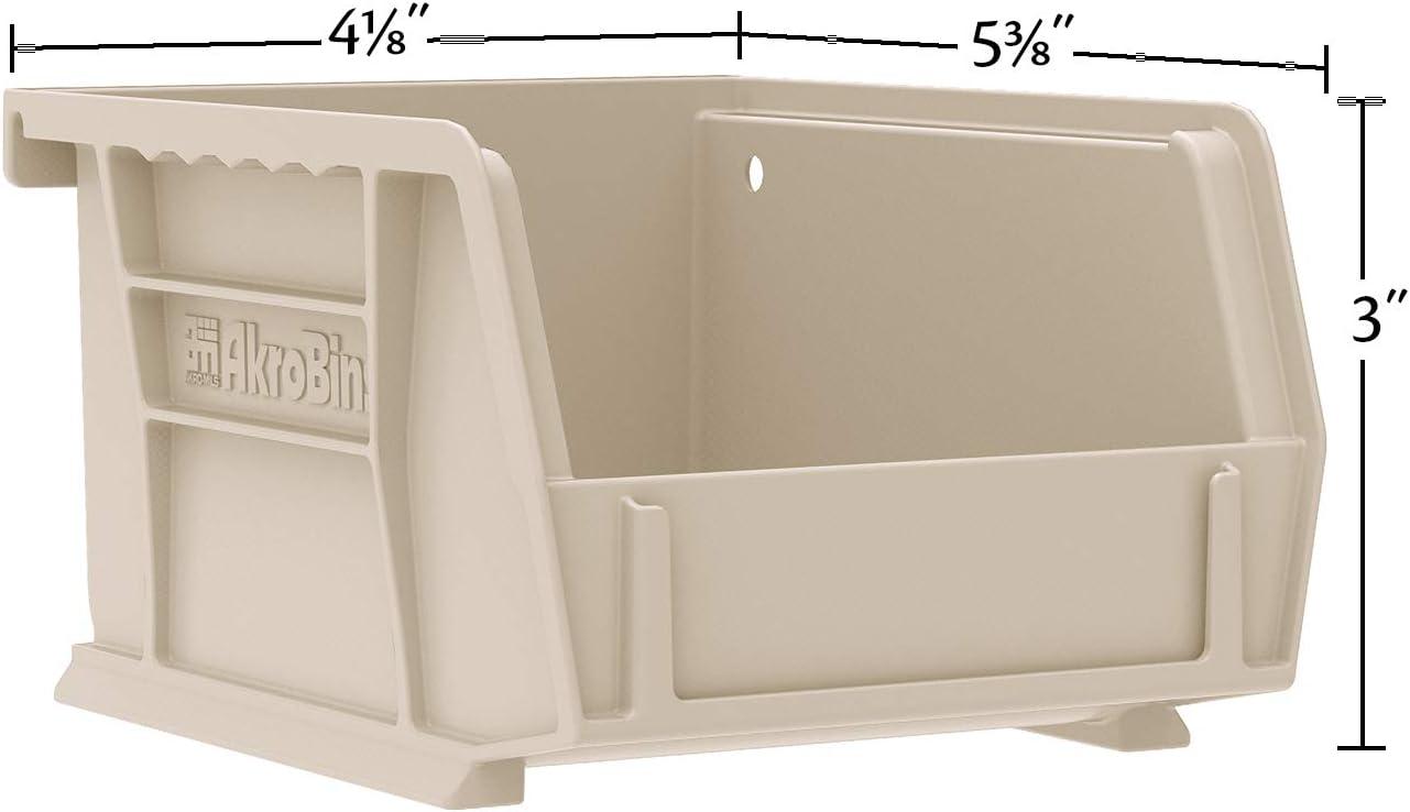 Akro-Mils Stackable Storage Bins, AkroBins 30210 Stacking Organizer, 5"x4"x3", Red, 6-Pack