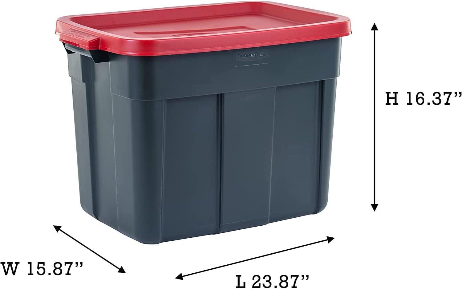 Rubbermaid Roughneck 18 Gal Plastic Holiday Storage Tote