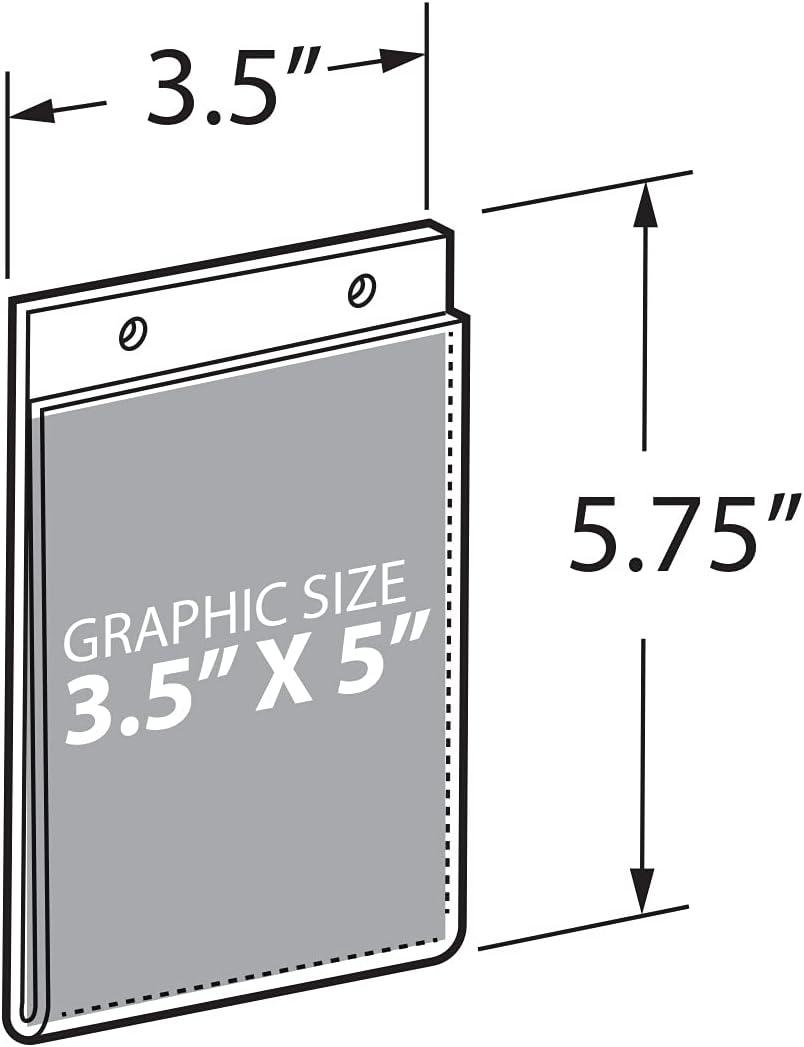Clear Acrylic Vertical Wall Mount Sign Holder 3.5" x 5" - 10 Pack