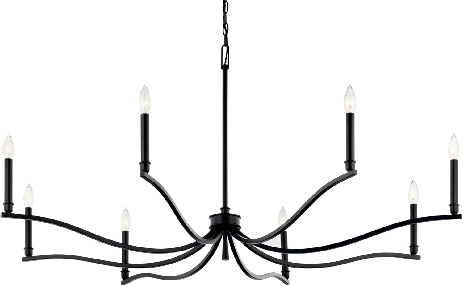 Kichler 52697 Malene 8 Light 52" Wide Taper Candle Style Chandelier - Black