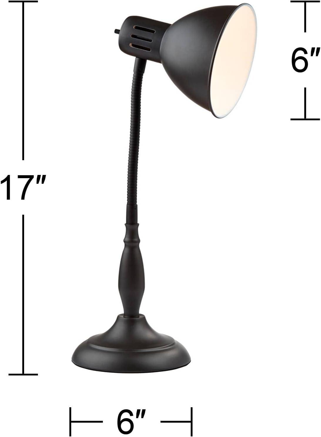 Adjustable Arc Kids Desk Lamp in Dark Bronze with Gooseneck