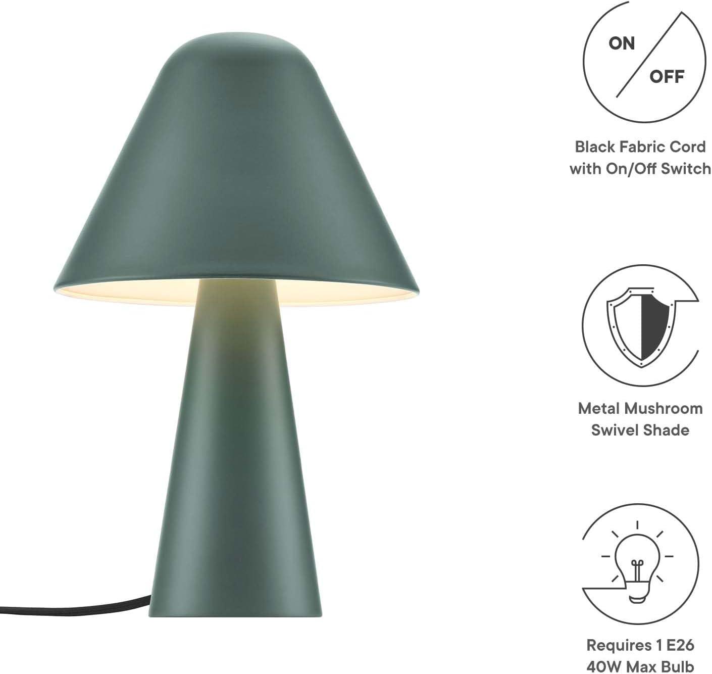 Green Metal Mushroom Adjustable Table Lamp